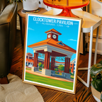 Clock Tower Pavilion - Alabama USA - Travel Wall Art Deco Poster Print