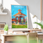 Clock Tower Pavilion - Alabama USA - Travel Wall Art Deco Poster Print