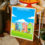 Dauphin Beach - Alabama USA - Travel Wall Art Deco Poster Print
