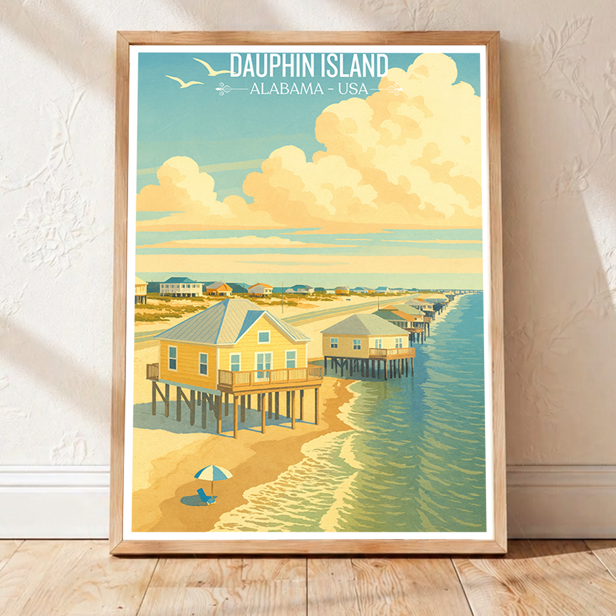 Dauphin Island - Alabama USA - Travel Wall Art Deco Poster Print