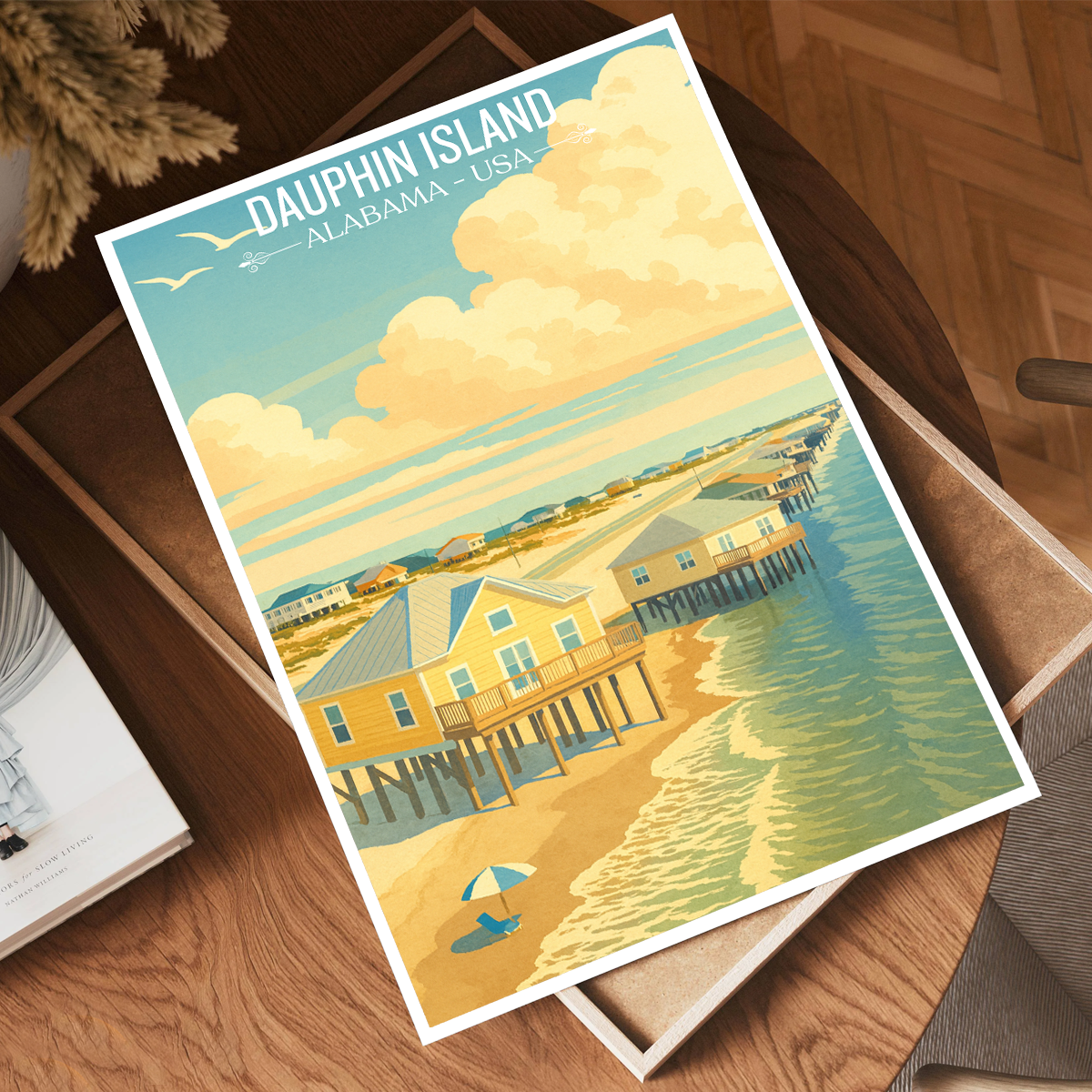 Dauphin Island - Alabama USA - Travel Wall Art Deco Poster Print