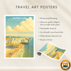 Dauphin Island - Alabama USA - Travel Wall Art Deco Poster Print