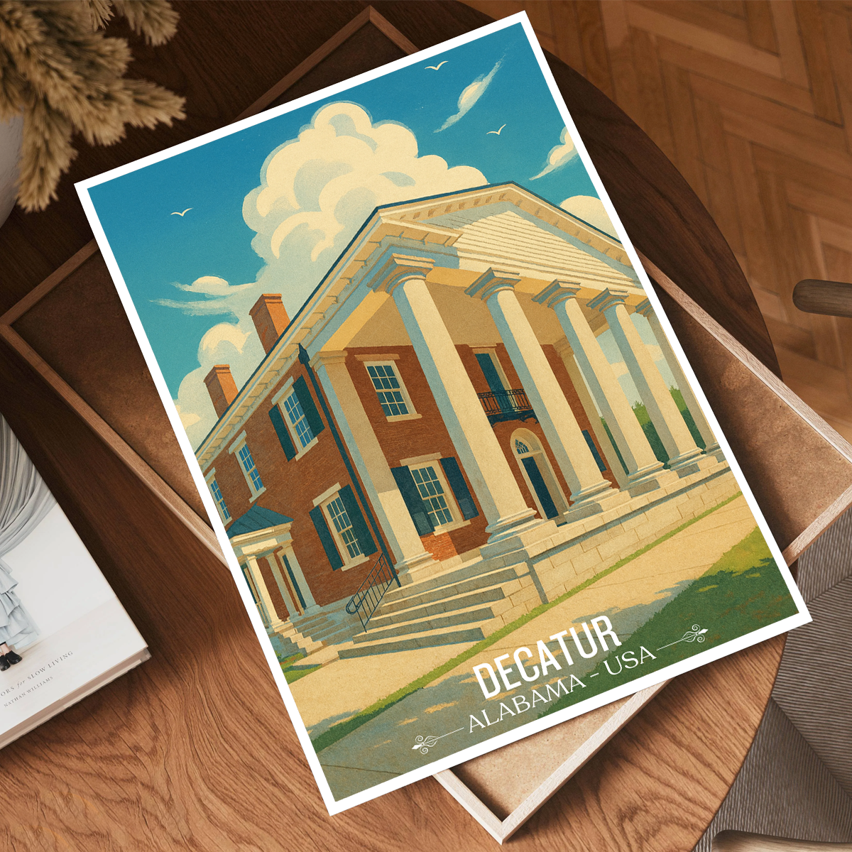Decatur - Alabama USA - Travel Wall Art Deco Poster Print