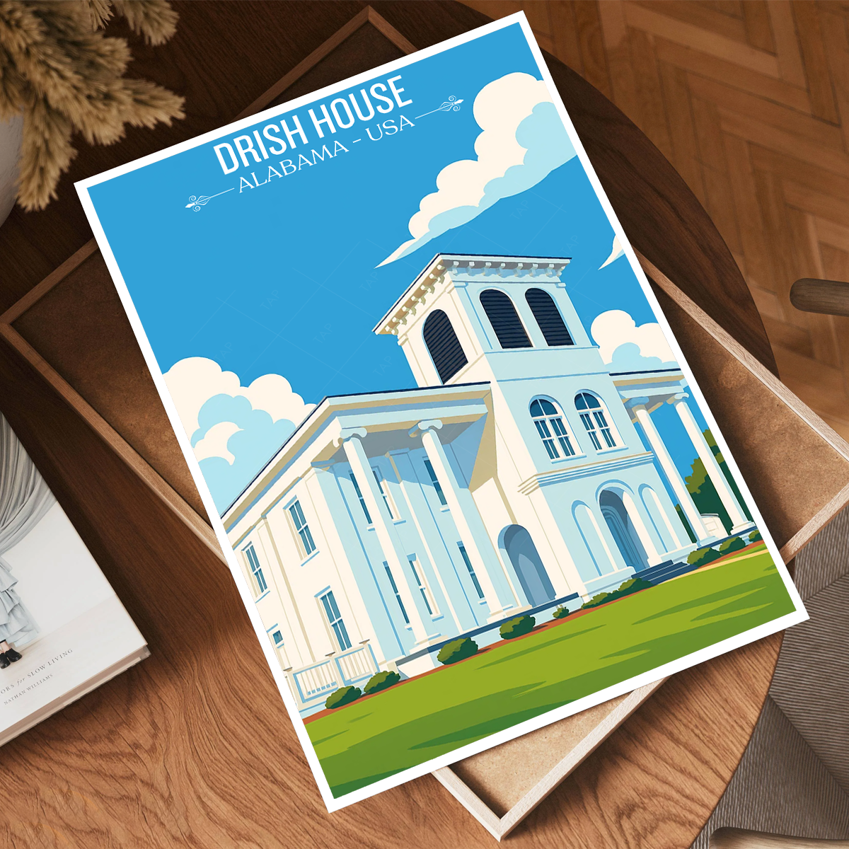 Drish House - Alabama USA - Travel Wall Art Deco Poster Print