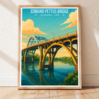Edmund Pettus Bridge - Alabama USA - Travel Wall Art Deco Poster Print