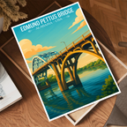 Edmund Pettus Bridge - Alabama USA - Travel Wall Art Deco Poster Print