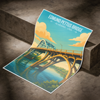 Edmund Pettus Bridge - Alabama USA - Travel Wall Art Deco Poster Print