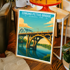 Edmund Pettus Bridge - Alabama USA - Travel Wall Art Deco Poster Print
