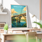Edmund Pettus Bridge - Alabama USA - Travel Wall Art Deco Poster Print