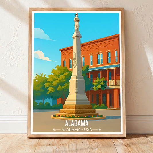 Eufaula - Alabama USA - Travel Wall Art Deco Poster Print - Art Print - Travel Art Poster