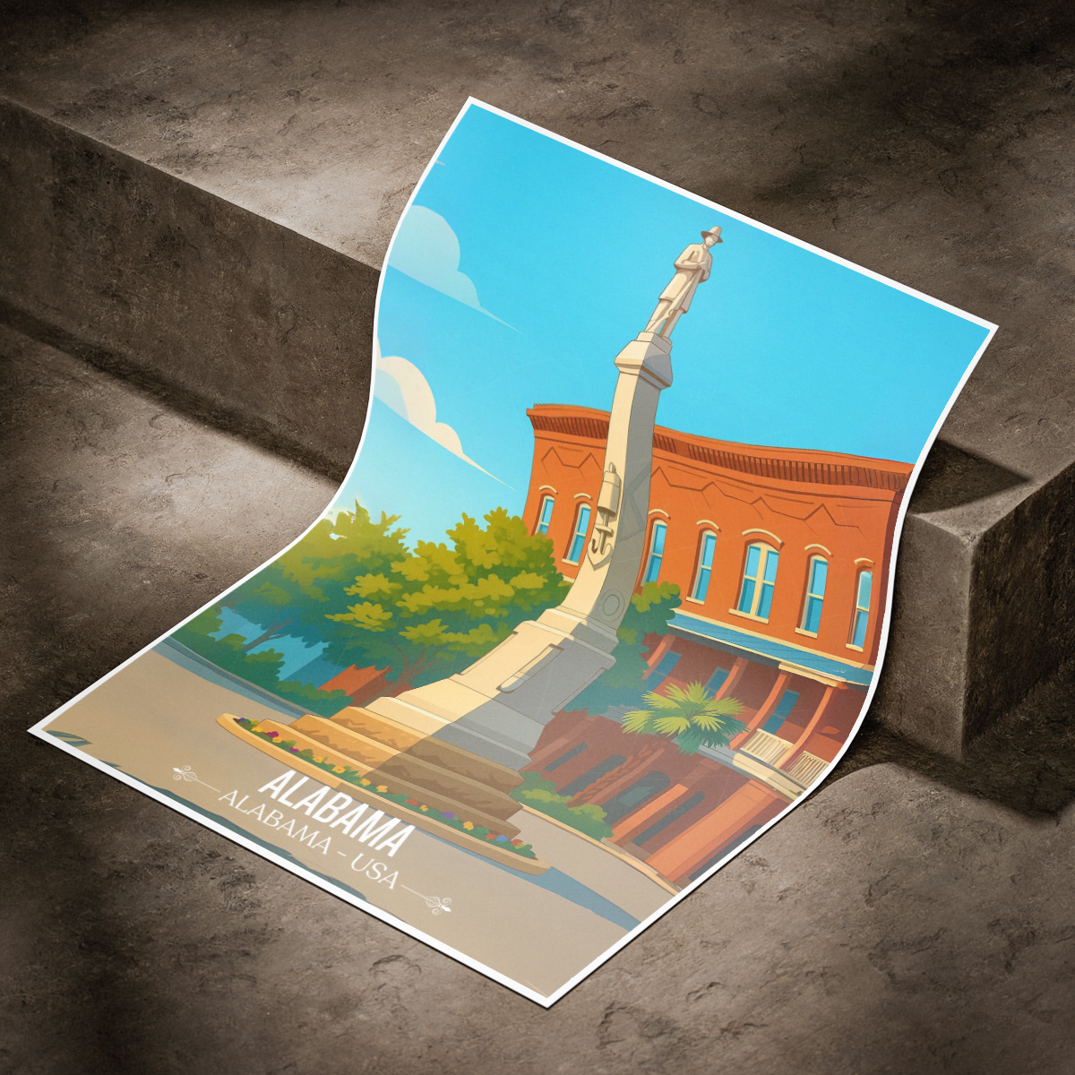 Eufaula - Alabama USA - Travel Wall Art Deco Poster Print