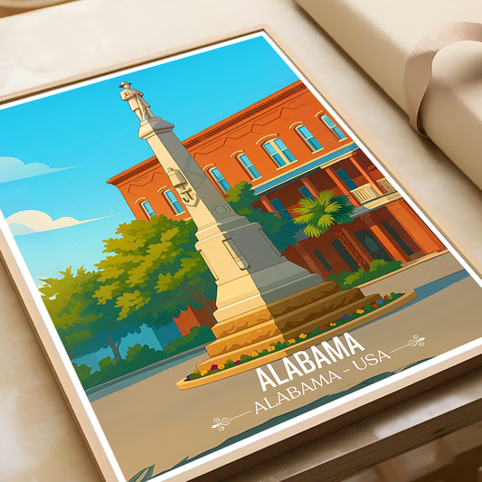 Eufaula - Alabama USA - Travel Wall Art Deco Poster Print - Art Print - Travel Art Poster