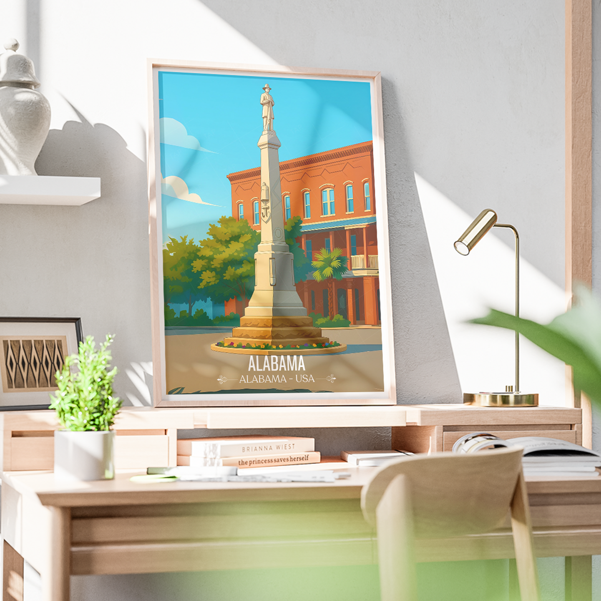 Eufaula - Alabama USA - Travel Wall Art Deco Poster Print