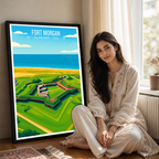 Fort Morgan- Alabama USA - Travel Wall Art Deco Poster Print