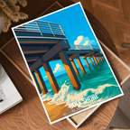 Gulf Shore - Alabama USA - Travel Wall Art Deco Poster Print