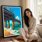 Gulf Shore - Alabama USA - Travel Wall Art Deco Poster Print