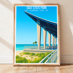 Gulf State Park - Alabama USA - Travel Wall Art Deco Poster Print