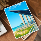 Gulf State Park - Alabama USA - Travel Wall Art Deco Poster Print