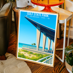Gulf State Park - Alabama USA - Travel Wall Art Deco Poster Print