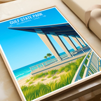 Gulf State Park - Alabama USA - Travel Wall Art Deco Poster Print