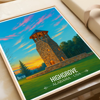 High Grove - Alabama USA - Travel Wall Art Deco Poster Print