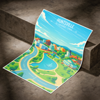 Huntsville - Alabama USA - Travel Wall Art Deco Poster Print