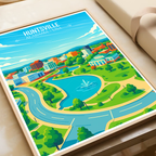 Huntsville - Alabama USA - Travel Wall Art Deco Poster Print