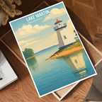 Lake Martin - Alabama USA - Travel Wall Art Deco Poster Print