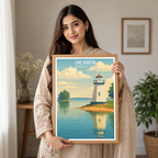 Lake Martin - Alabama USA - Travel Wall Art Deco Poster Print