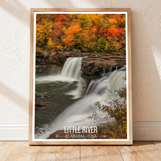 Little River 1 - Alabama USA - Travel Wall Art Deco Poster Print - Art Print - Travel Art Poster