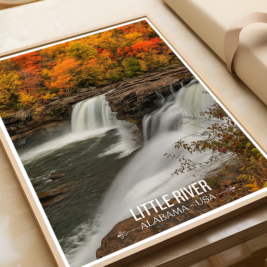 Little River 1 - Alabama USA - Travel Wall Art Deco Poster Print - Art Print - Travel Art Poster