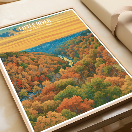 Little River 2 - Alabama USA - Travel Wall Art Deco Poster Print - Art Print - Travel Art Poster