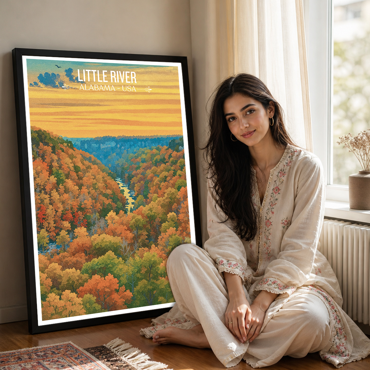 Little River 2 - Alabama USA - Travel Wall Art Deco Poster Print