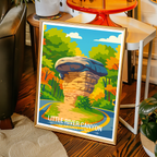 Little River Canyon - Alabama USA - Travel Wall Art Deco Poster Print