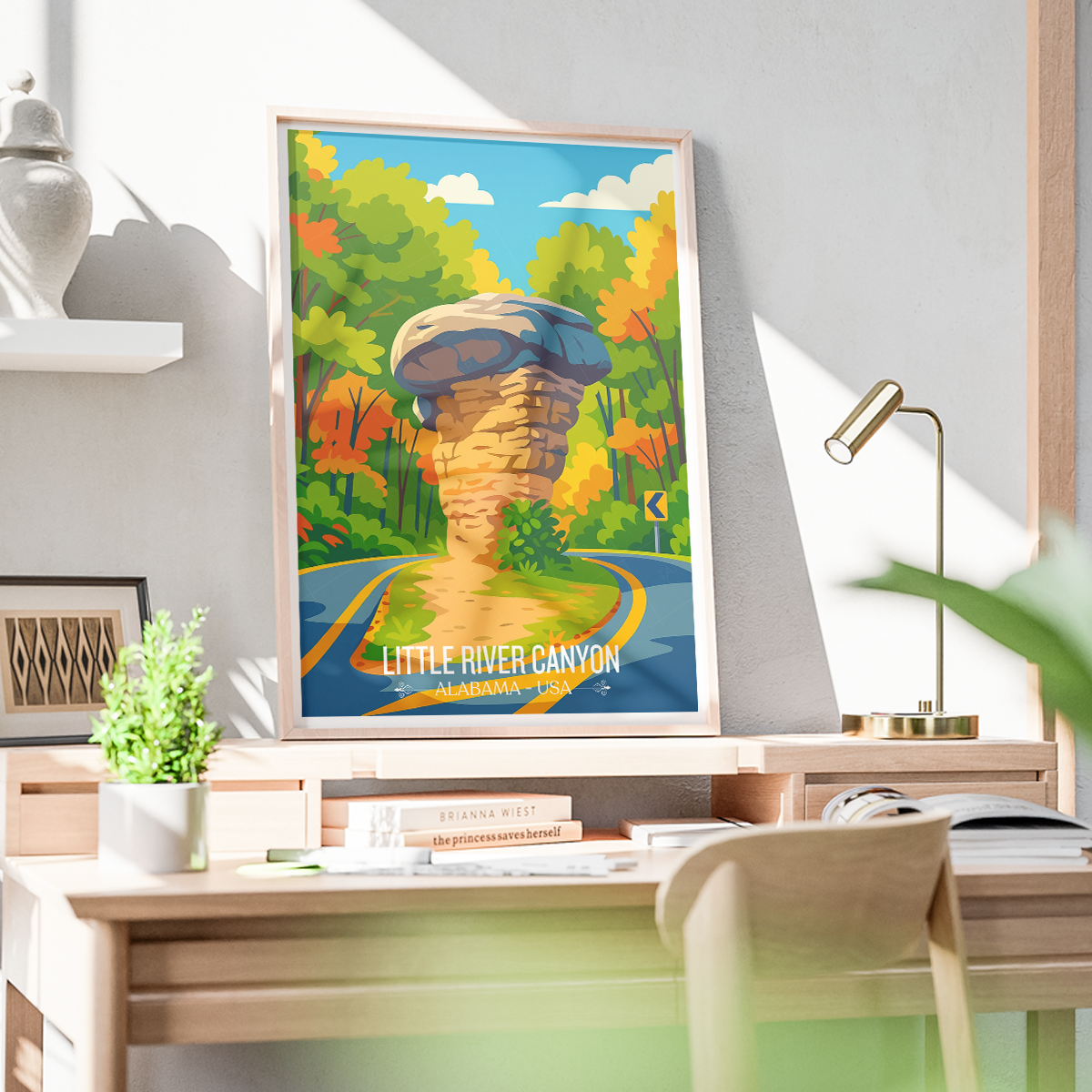 Little River Canyon - Alabama USA - Travel Wall Art Deco Poster Print