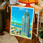 Mobile - Alabama USA - Travel Wall Art Deco Poster Print