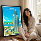 Mobile - Alabama USA - Travel Wall Art Deco Poster Print
