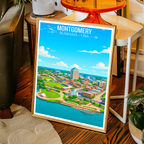 Montgomery - Alabama USA - Travel Wall Art Deco Poster Print