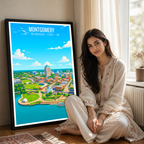 Montgomery - Alabama USA - Travel Wall Art Deco Poster Print
