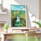 Noccalula Falls - Alabama USA - Travel Wall Art Deco Poster Print