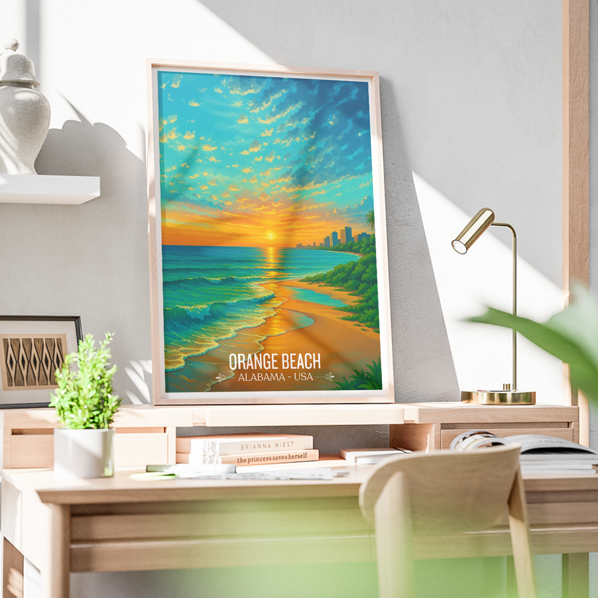 Orange Beach - Alabama USA - Travel Wall Art Deco Poster Print