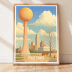 Peace Tower - Alabama USA - Travel Wall Art Deco Poster Print