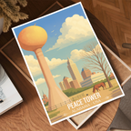 Peace Tower - Alabama USA - Travel Wall Art Deco Poster Print