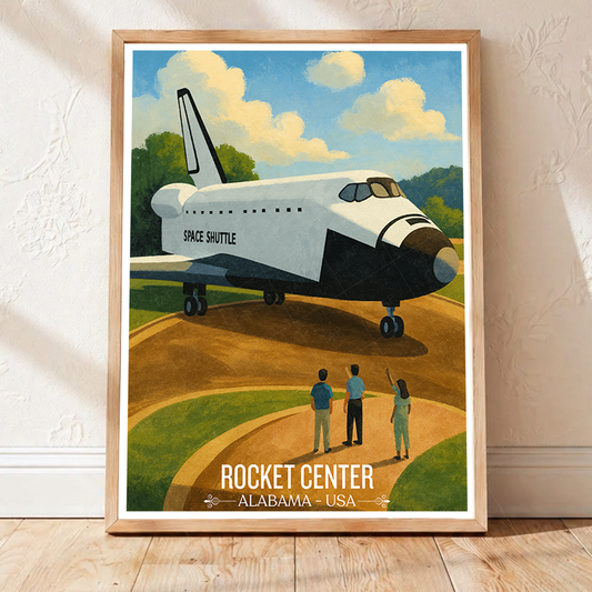 Rocket Center - Alabama USA - Travel Wall Art Deco Poster Print - Art Print - Travel Art Poster