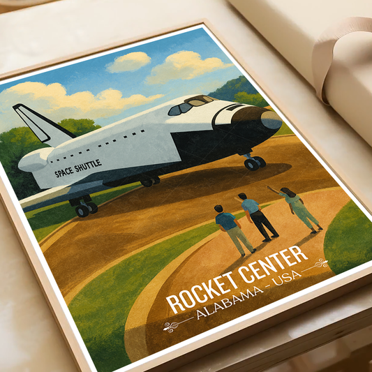 Rocket Center - Alabama USA - Travel Wall Art Deco Poster Print - Art Print - Travel Art Poster