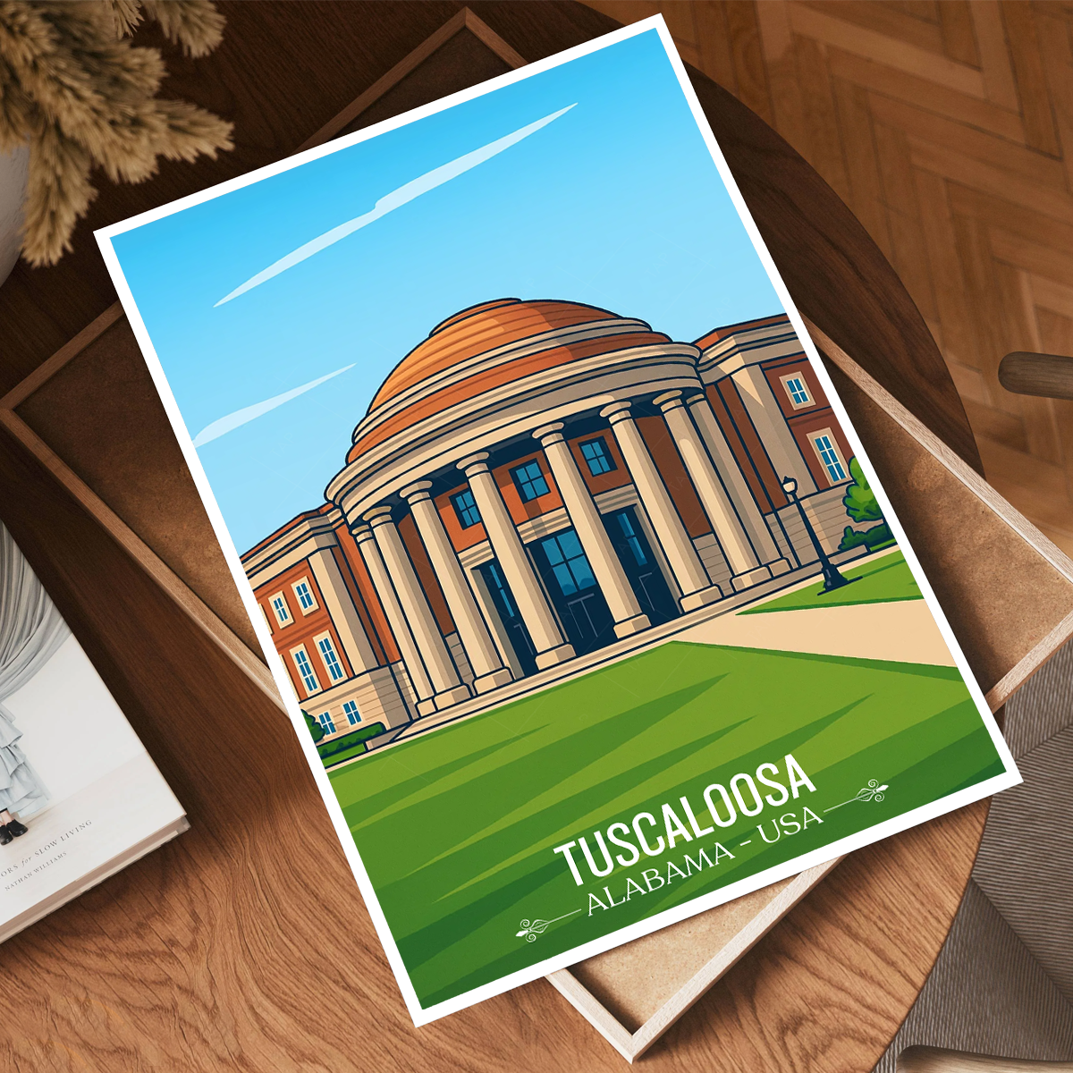 Tuscaloosa - Alabama USA - Travel Wall Art Deco Poster Print