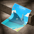 USS Alabama - Alabama USA - Travel Wall Art Deco Poster Print