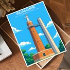 Vulcan Centre - Alabama USA - Travel Wall Art Deco Poster Print