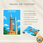 Vulcan Centre - Alabama USA - Travel Wall Art Deco Poster Print