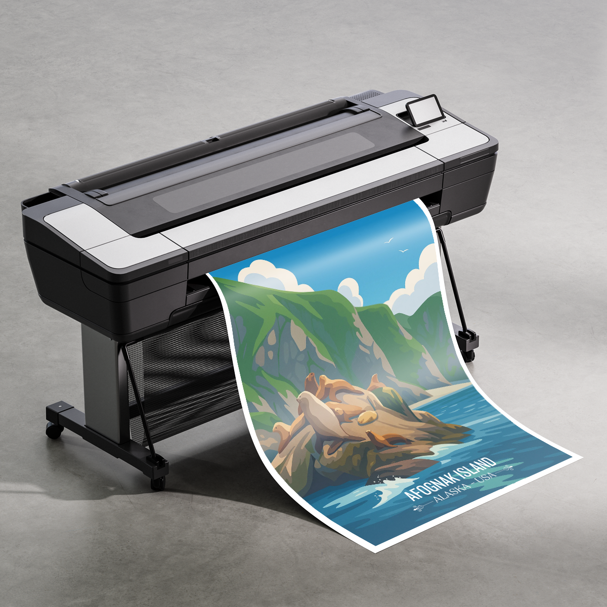 Afognak Island - Alaska - Travel Poster Print Modern Style Wall Art